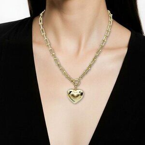 18k Gold Plated Heart Pendant Horse Shoe Necklace